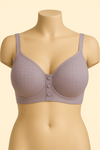 Front Closure Full Coverage Bra – Lavender Grey Comfort Fit