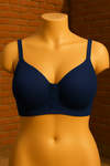 Front-Open Full Coverage Bra – Dark Blue Comfort Support Edition