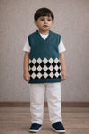 Cute 3-Piece Boys Outfit – Soft Vest, Tee & Pants