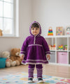 Cozy Purple 3-Piece Woolen Set for Little Girls