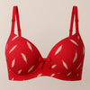 Feather Touch Front-Open Bra – Soft Padded Comfort in Red
