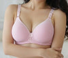Blush Pink Lightly Padded Bra with Floral Center Detail