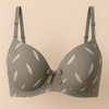 Taupe Grey Feather-Print Padded Bra