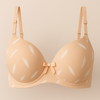 Peach Beige Feather-Print Padded Bra