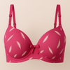 Magenta Feather-Print Padded Bra